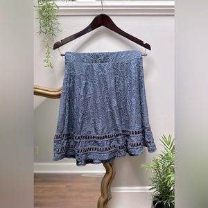 Blue Floral Skirt - S